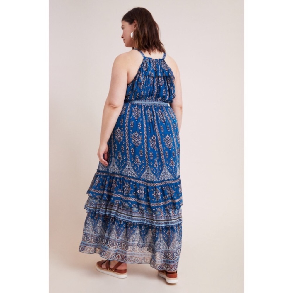 NWT ANTHROPOLOGIE SASHA RUFFLE MAXI DRESS - Picture 11 of 16